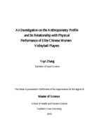 An investigation on the anthropometry profile and its relationship with physical performance of elite Chinese women volleyball players