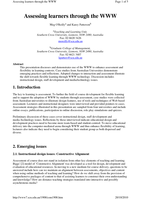Assessing learners through the WWW