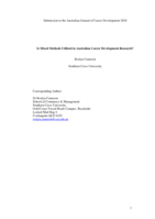 Is mixed methods utilised in Australian career development research?