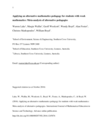 Applying an alternative mathematics pedagogy for students with weak mathematics: meta-analysis of alternative pedagogies