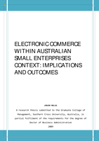Electronic commerce within Australian small enterprises context : implications and outcomes