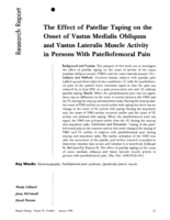 The effect of patellar taping on the onset of vastus medialis obliquus and vastus lateralis muscle activity in persons with patellofemoral pain