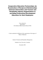 Cooperative education partnerships: an examination of reciprocal relationships between universities and tourism and hospitality industry organisations in providing professional development education for their employees