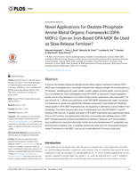Novel applications for oxalate-phosphate-amine metal-organic-frameworks (OPA-MOFs): can an iron-based OPA-MOF be used as slow-release fertilizer?