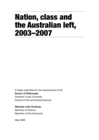 Nation, class and the Australian left, 2003-2007