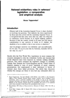 Relaxed evidentiary rules veterans' legislation: a comparative and empirical analysis