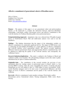 Affective commitment of generational cohorts of Brazilian nurses