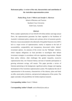 Retirement policy: a review of the role, characteristics, and contribution of the Australian superannuation system