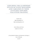Exploring the leadership styles of event managers and variation in their attitudes towards volunteer training