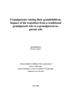 Grandparents raising their grandchildren : impact of the transition from a traditional grandparent role to a grandparent-as-parent role
