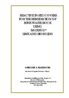 Reactive in-situ covers for the remediation of mine waste rock using BAUXSOL lime and biosolids