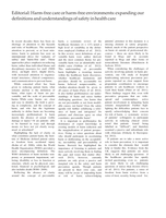 Editorial: Harm-free care or harm-free environments: expanding our definitions and understandings of safety in health care