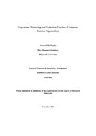 Programme monitoring and evaluation practices of volunteer tourism organisations
