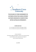 The influence of store environment on customer satisfaction across different customer demographic segmentations within Australian supermarkets