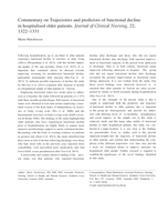 Commentary on trajectories and predictors of functional decline in hospitalised older patients