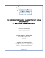 The factors affecting the usage of private retail sales portals by Malaysian urban consumers