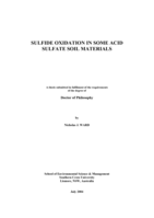 Sulfide oxidation in some acid sulfate soil materials
