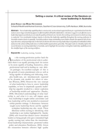 Setting a course: a critical review of the literature on nurse leadership in Australia