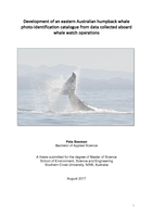 Development of an eastern Australian humpback whale photo-identification catalogue from data collected aboard whale watch operations
