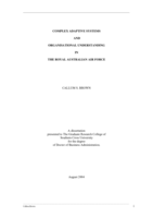 Complex adaptive systems and organisational understanding in the Royal Australian Air Force