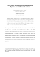 Trial by media: an empirical investigation of corporate reputation and stock returns in Australia