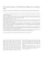 The emotional sequelae of whistleblowing: findings from a qualitative study