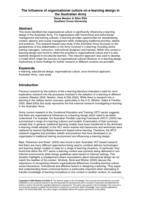 The influence of organisational culture on e-learning design in the Australian Army