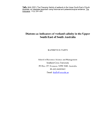 Diatoms as indicators of wetland salinity in the Upper South East of South Australia