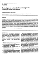 Technologies for sustainable forest management: Challenges for the 21st century