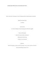 Effect of the NDIS on Australian carers of individuals with an autism spectrum disorder