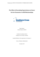The effect of exceeding expectations on future service encounters in B2B relationships