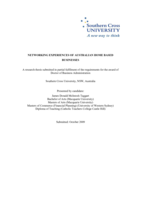 Networking experiences of Australian home based businesses
