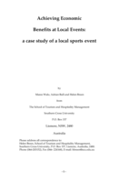 Achieving economic benefit at local events: a case study of a local sports event