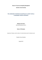 The language of service in Australia's luxury hotels : a grounded theory approach