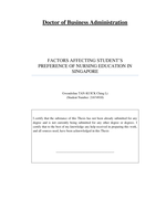 Factors affecting student's preference of nursing education in Singapore