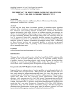 The efficacy of responsible gambling measures in NSW clubs: the gamblers' perspective