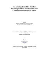 An investigation of the number knowledge of first and second grade children in an Indonesian school