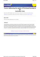 Factors influencing the uptake of web-based learning in the Australian Army