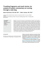 Troubling fragments and small stories: an analysis of public commentary on nursing through a web blog
