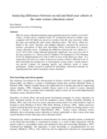 Analyzing differences between second and third-year cohorts in the same science education course