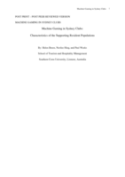 Machine gaming in Sydney clubs: characteristics of the supporting resident populations