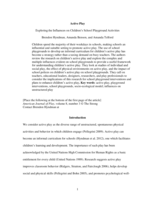 Active play: exploring the influences on children's school playground activities