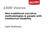1000 Voices: non traditional narrative methodologies and people with intellectual disability