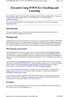 Towards using WWW for teaching and learning