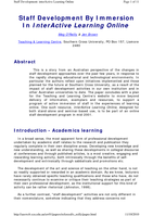 Staff development by immersion in interactive learning online