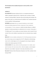The development of the lunchtime enjoyment of activity and play questionnaire