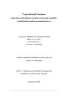 Transcultural teachers: experiences of academics teaching tourism and hospitality in multicultural and transnational contexts