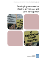 Developing measures for effective service user and carer participation