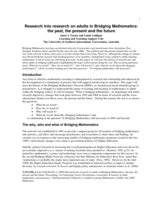 Research into research on adults in bridging mathematics: the past, the present and the future