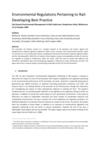 Environmental regulations pertaining to rail: developing best practice
